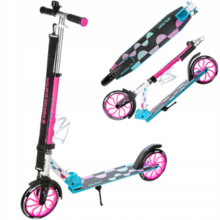 Kolobežka RAVEN Galaxia Blue/Pink 200mm s košíkom, zvončekom, LED kolieskami